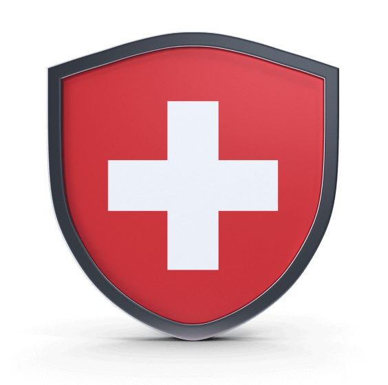 Switzerland flag in form of a shield